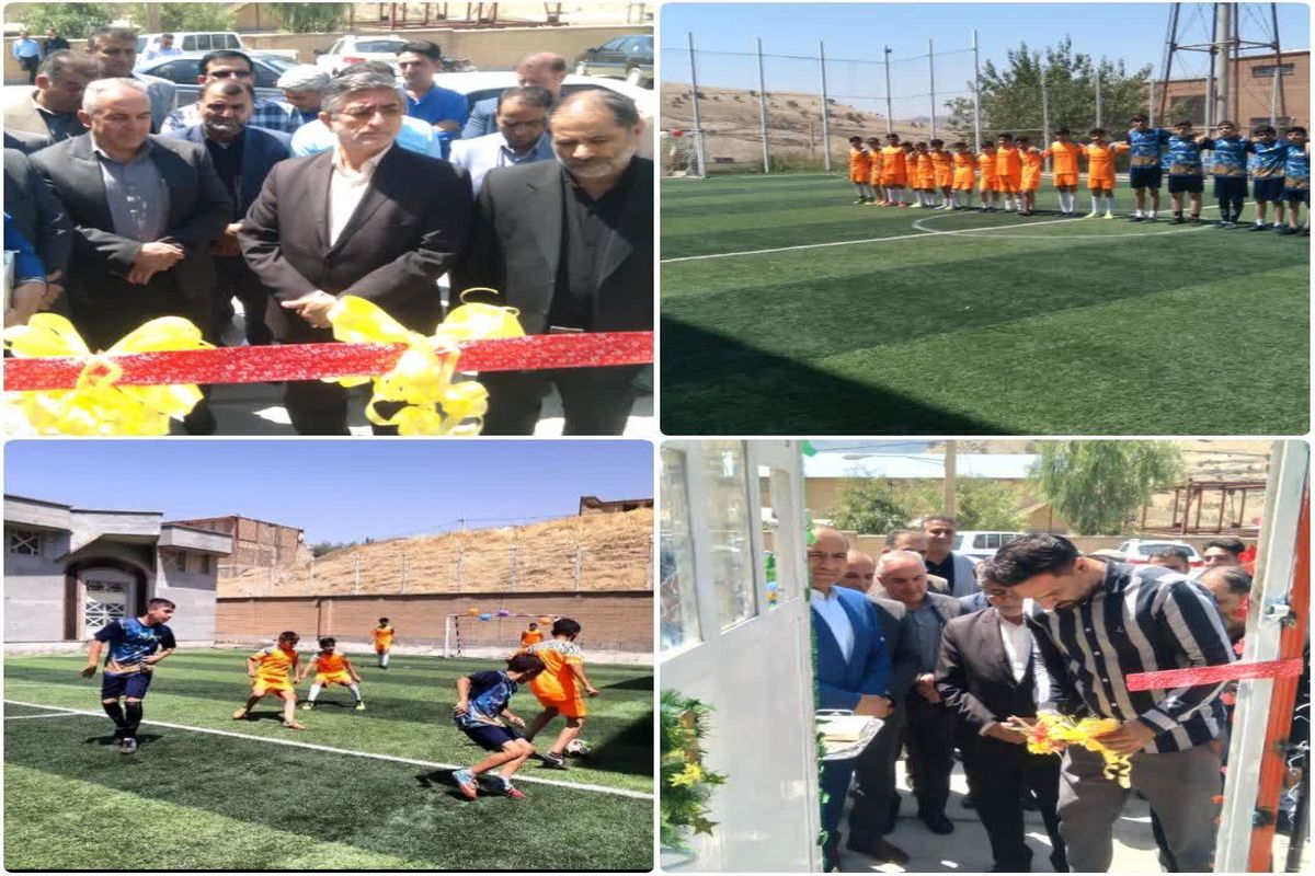افتتاح زمین چمن مصنوعی فوتبال شهر معمولان به مناسبت هفته دولت