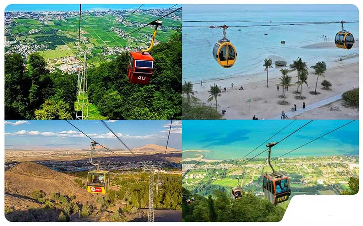 تلفريكات إيران؛ مناظر جوية للجبال والغابات والبحر