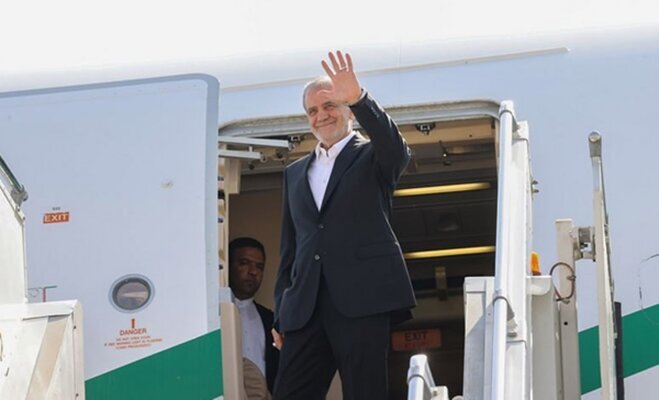 الرئيس بزشكيان يغادر إلى نيويورك