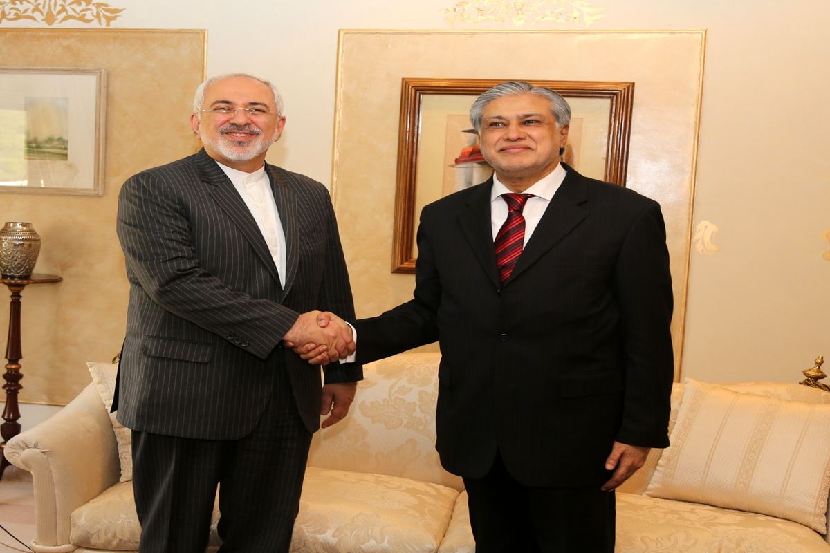 ظریف با وزیر دارایی پاکستان دیدار کرد