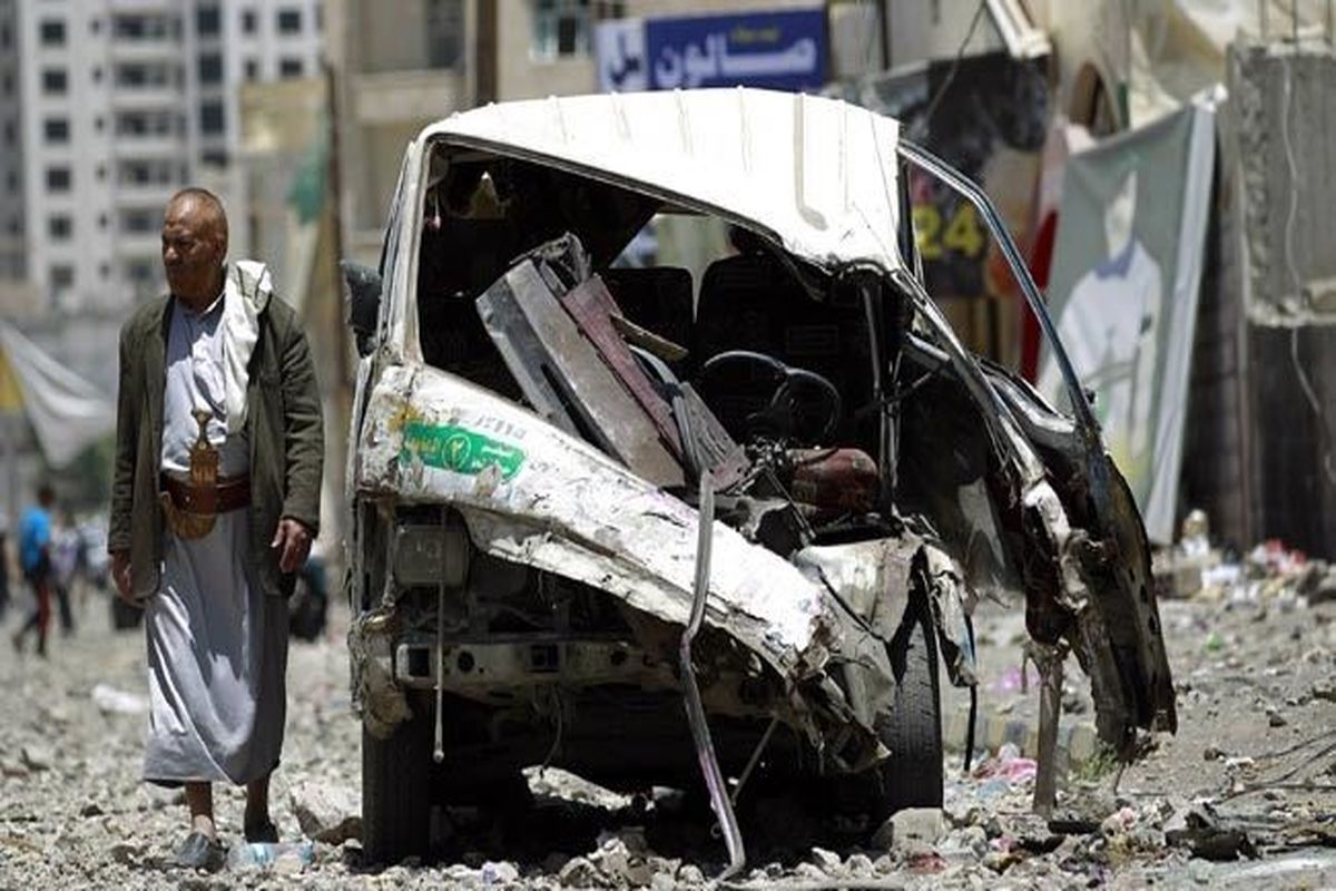 بازار یمنی‌ها در آتش جنگنده‌های سعودی سوخت