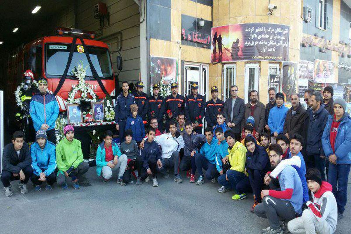 ابراز همدردی ورزشکاران هیات دوومیدانی استان با آتش نشان های همدانی