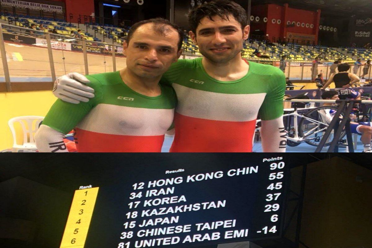 مهدی سهرابی و محمد رجبلو مدال نقره مسابقات مدیسون دوچرخه سواری قهرمانی آسیا را تصاحب کردند