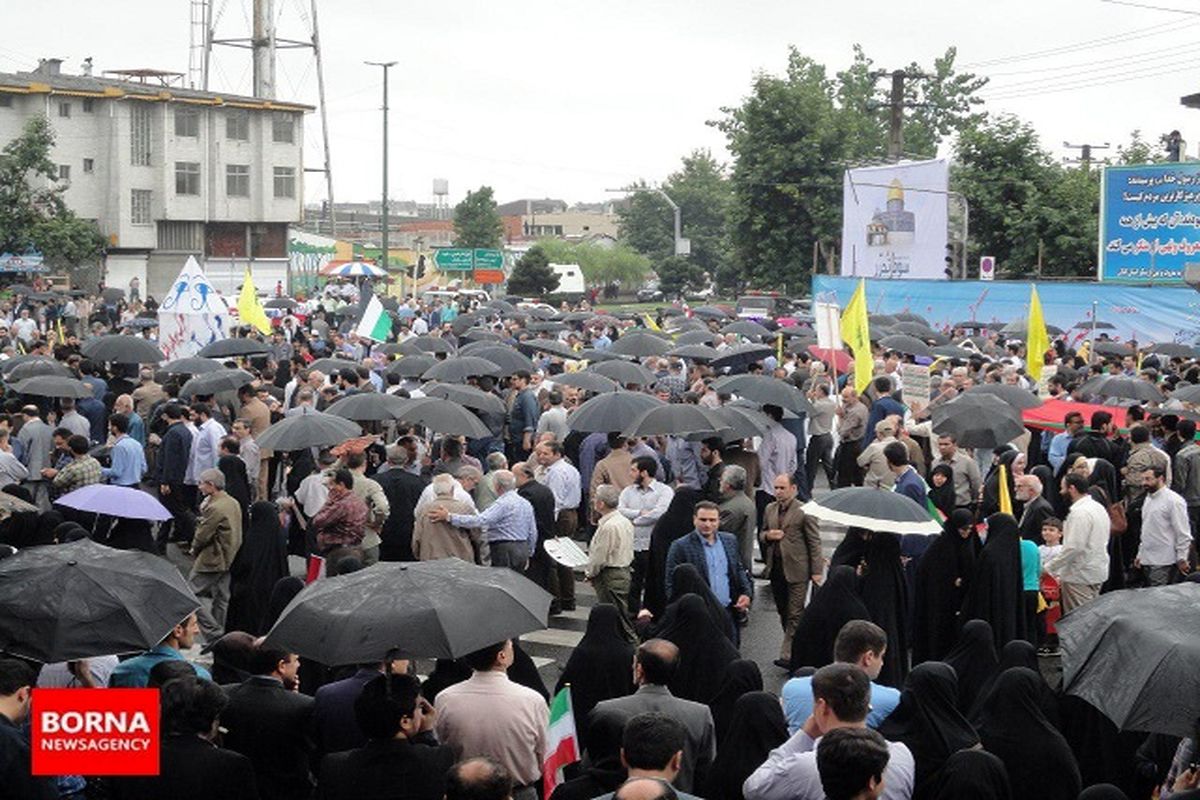 گزارش تصویری حضور اقشار مختلف مردم رشت در راهپیمایی روز قدس