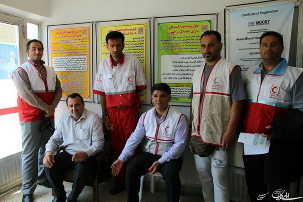 اهدای خون توسط ورزشکاران شهرستان بندرانزلی