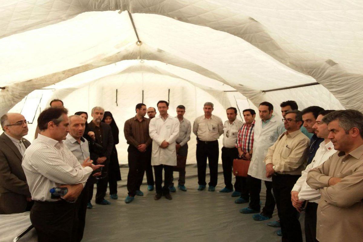 برگزاری مانور بیمارستان صحرایی در قزوین