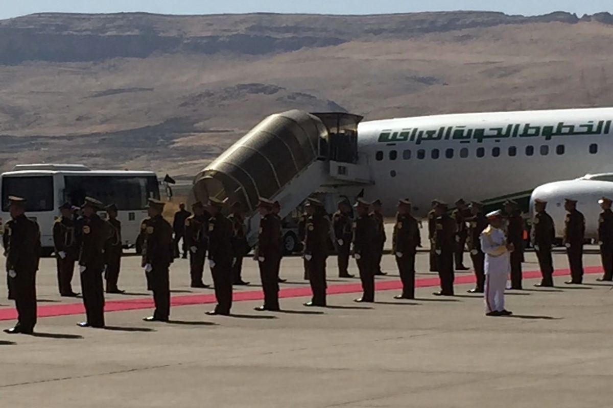 هواپیمای حامل پیکر «جلال طالبانی» وارد سلیمانیه شد