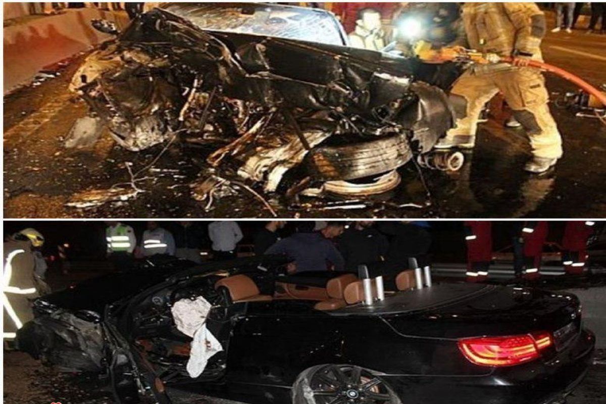متلاشی شدن یک BMW در تهران / ببینید