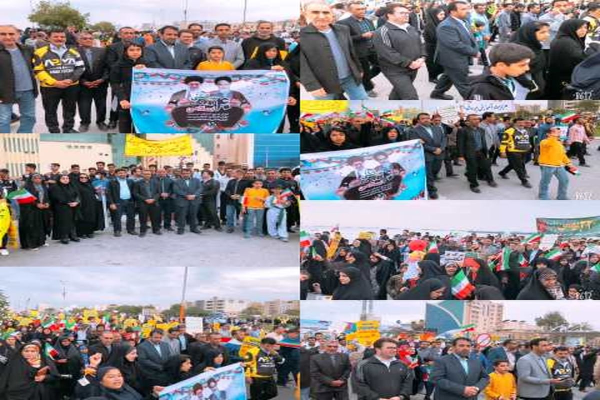 حضور گسترده جامعه ورزش و جوانان استان هرمزگان در راهپیمایی یوم الله ۲۲ بهمن