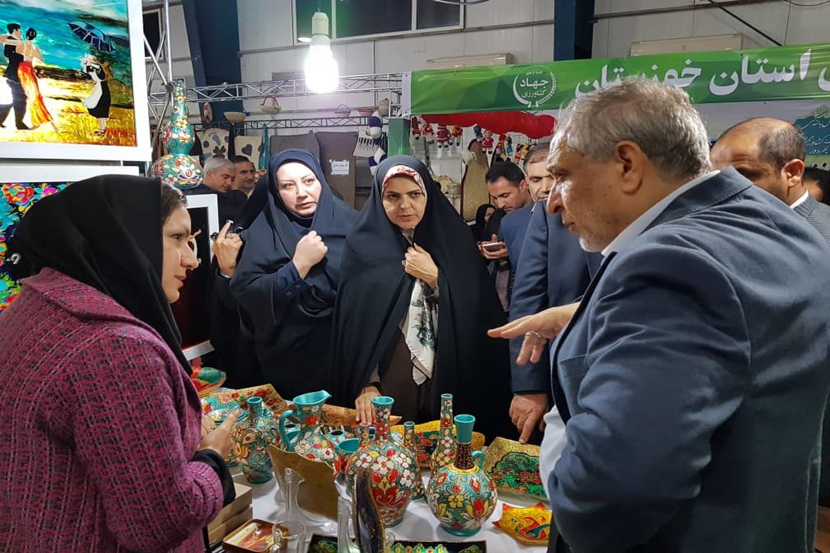 غرفه منطقه آزاد اروند در نمایشگاه دستاوردهای بانوان خوزستان افتتاح شد