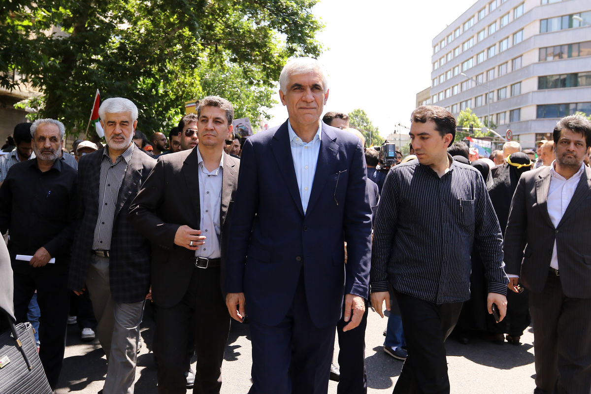 حضور شهردار تهران در راهپیمایی روز قدس / ببینید