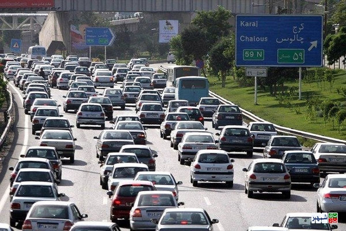 ترافیک سنگین  در آزادراه کرج-تهران