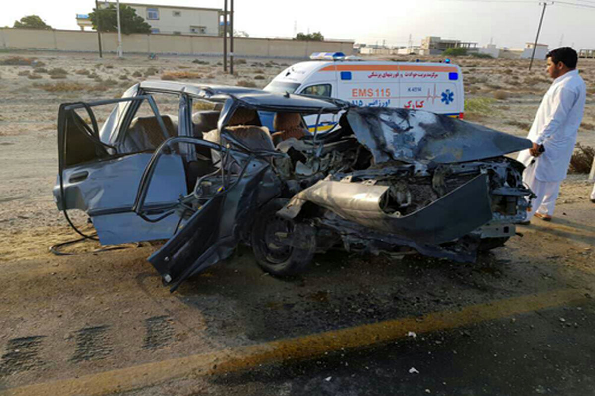 ۳ کشته ومجروح درتصادف شدید دو خودرو پراید محور جنوب سیستان وبلوچستان