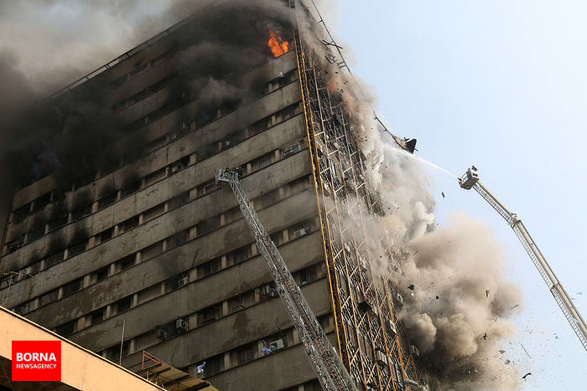 تصاویری تکان‌دهنده از آتش‌سوزی و ویرانی ساختمان پلاسکو / ببینید