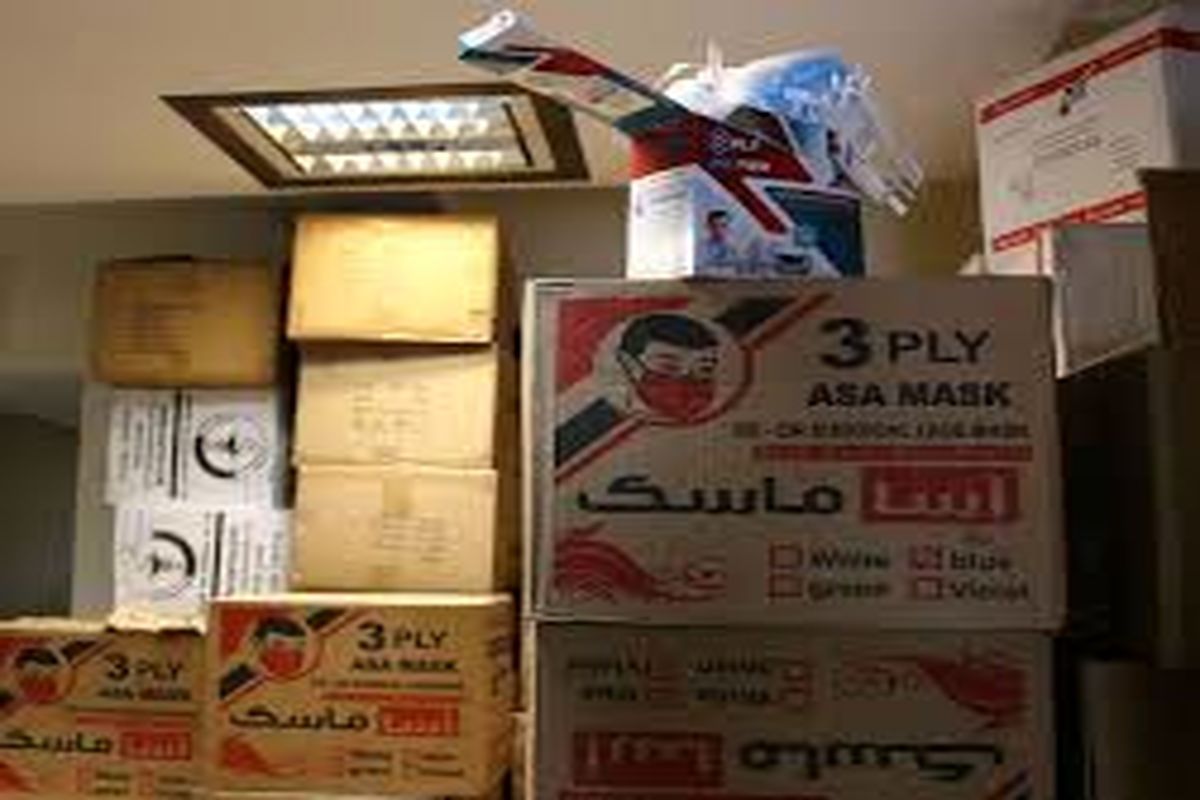 کشف انبار احتکار ماسک و مواد ضدعفونی در نورآباد