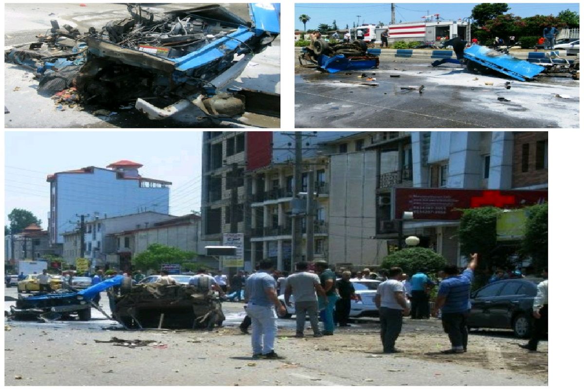 انفجار خودرو نیسان  مرگ ۲ نفر را رقم زد