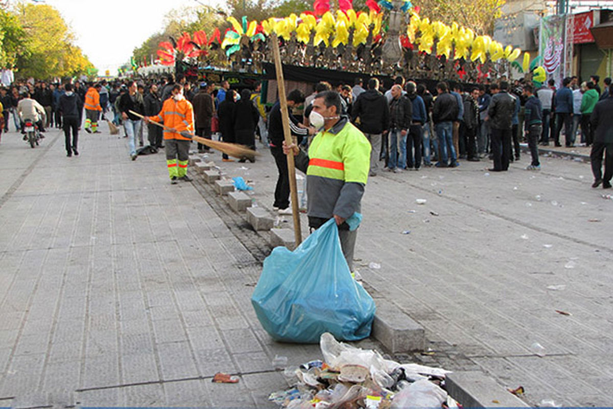 جمع آوری بیش از ۲ هزار تن پسماند در تاسوعا و عاشورای اصفهان/ ظروف یکبار مصرف،بیشترین پسماند