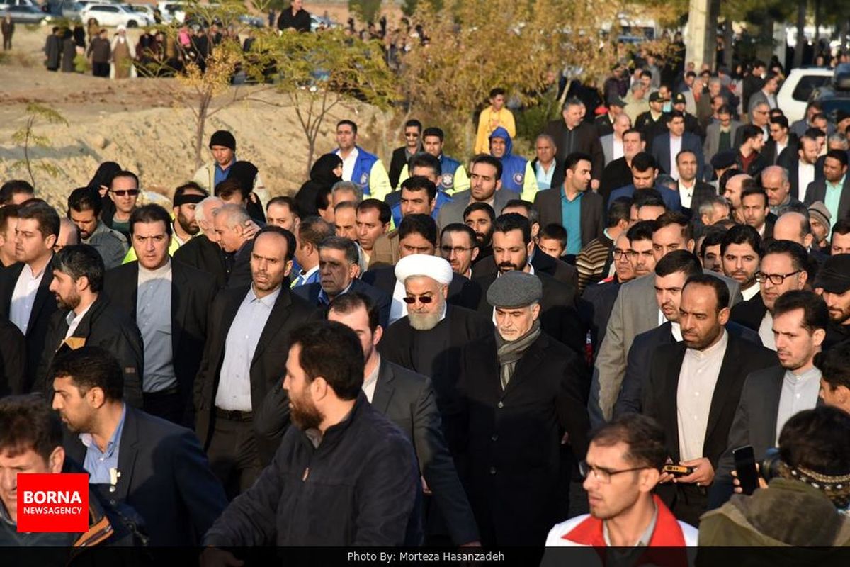 قدردانی دکتر روحانی از همدردی آحاد مردم و مسئولان کشور/ حضور در گلزار شهدای سرخه