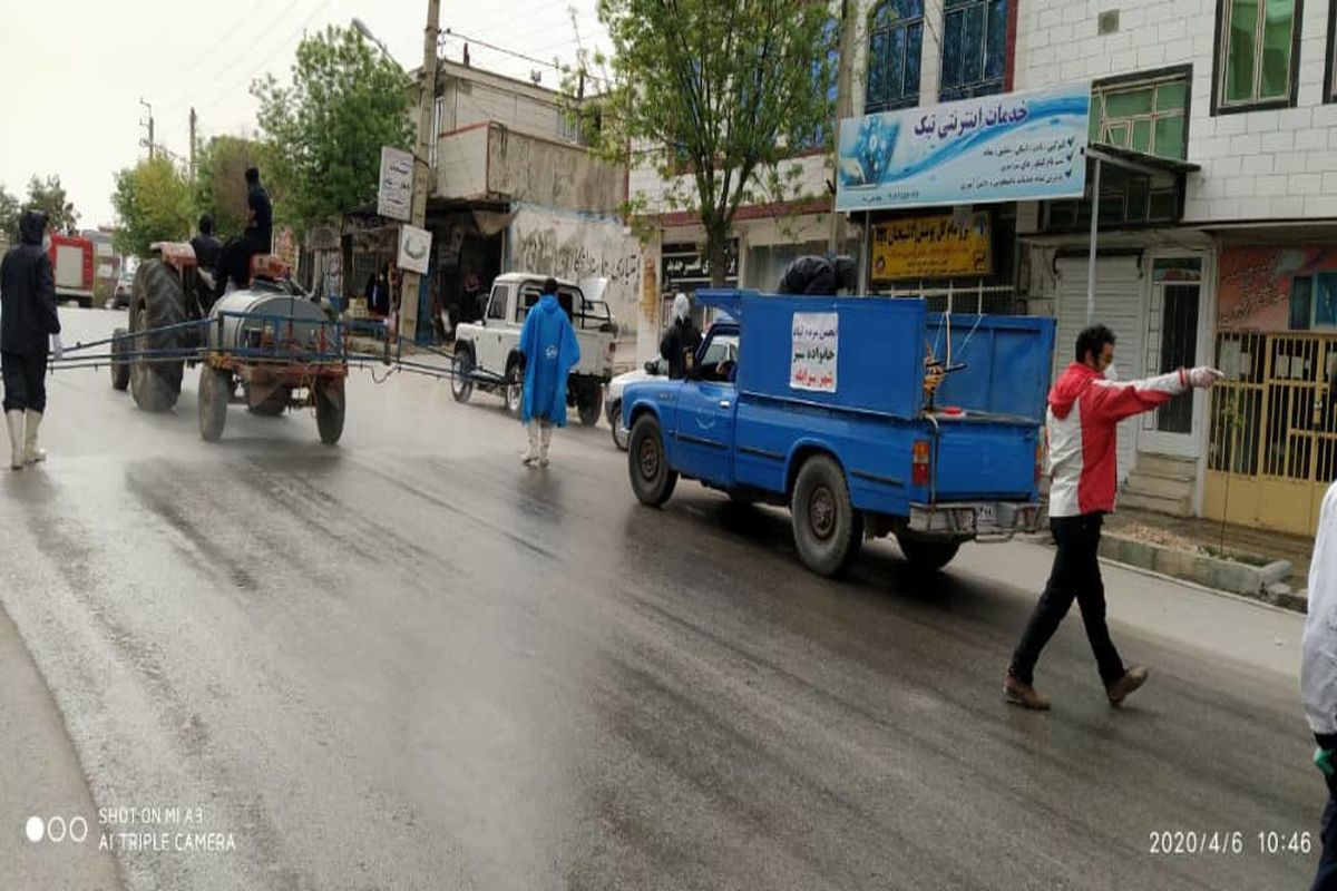 گندزدایی و ضد عفونی ۵شهر و۸۶ روستا در شهرستان چرداول