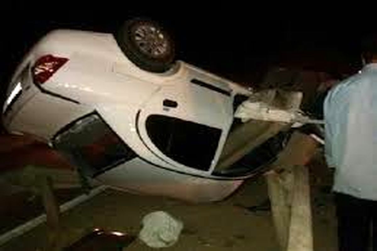 نجات معجزه آسای ۶ سرنشین بر اثر واژگونی خودرو تیبا+اسامی حادثه دیدگان