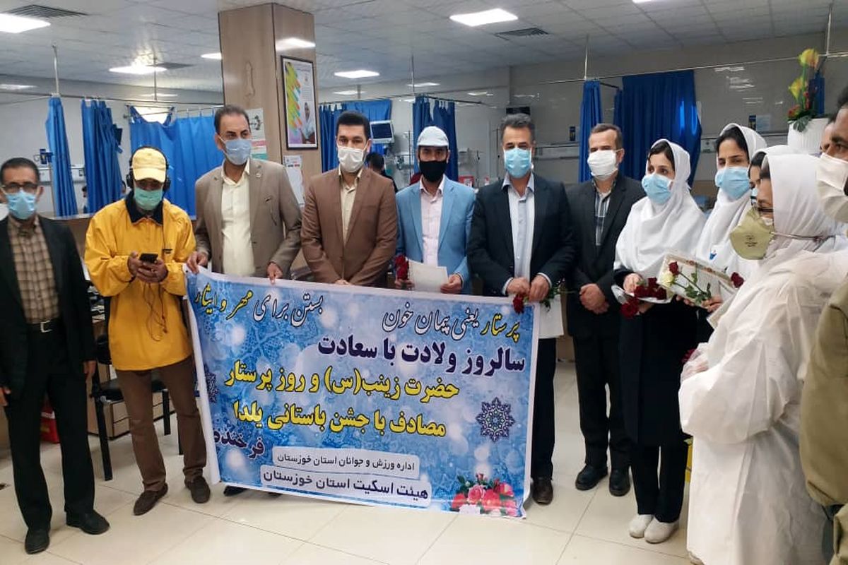 تجلیل اسکیت بازان خوزستان از پرستاران و کادر درمان