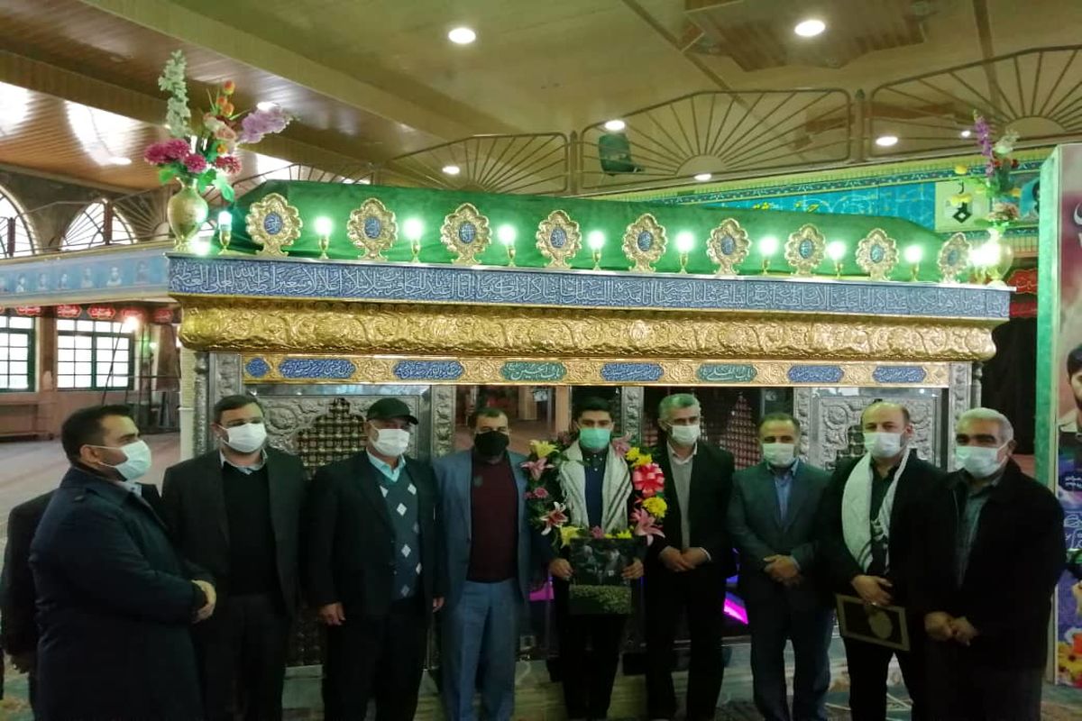 مراسم استقبال از علی بهبود در حسینیه عاشقان ثارالله قائمشهر برگزار شد