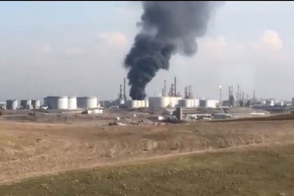آتش سوزی در پالایشگاه اربیل عراق