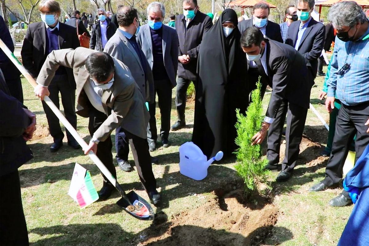 کاشت ١١٠ اصله نهال به یاد ١١٠ شهید منطقه ثامن