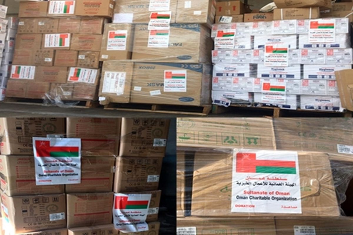 تحویل دومین محموله کمک‌‌های کشور عمان جهت مقابله با کرونا