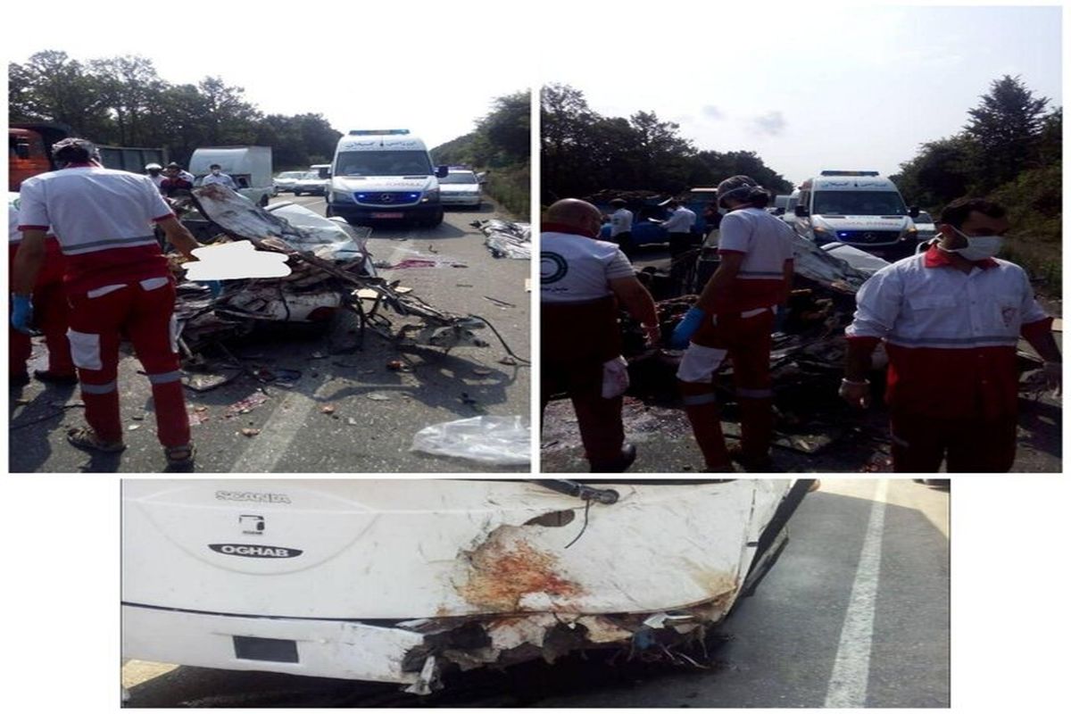 مرگ ۶ نفر در تصادف فجیع جاده سراوان- فومن+عکس