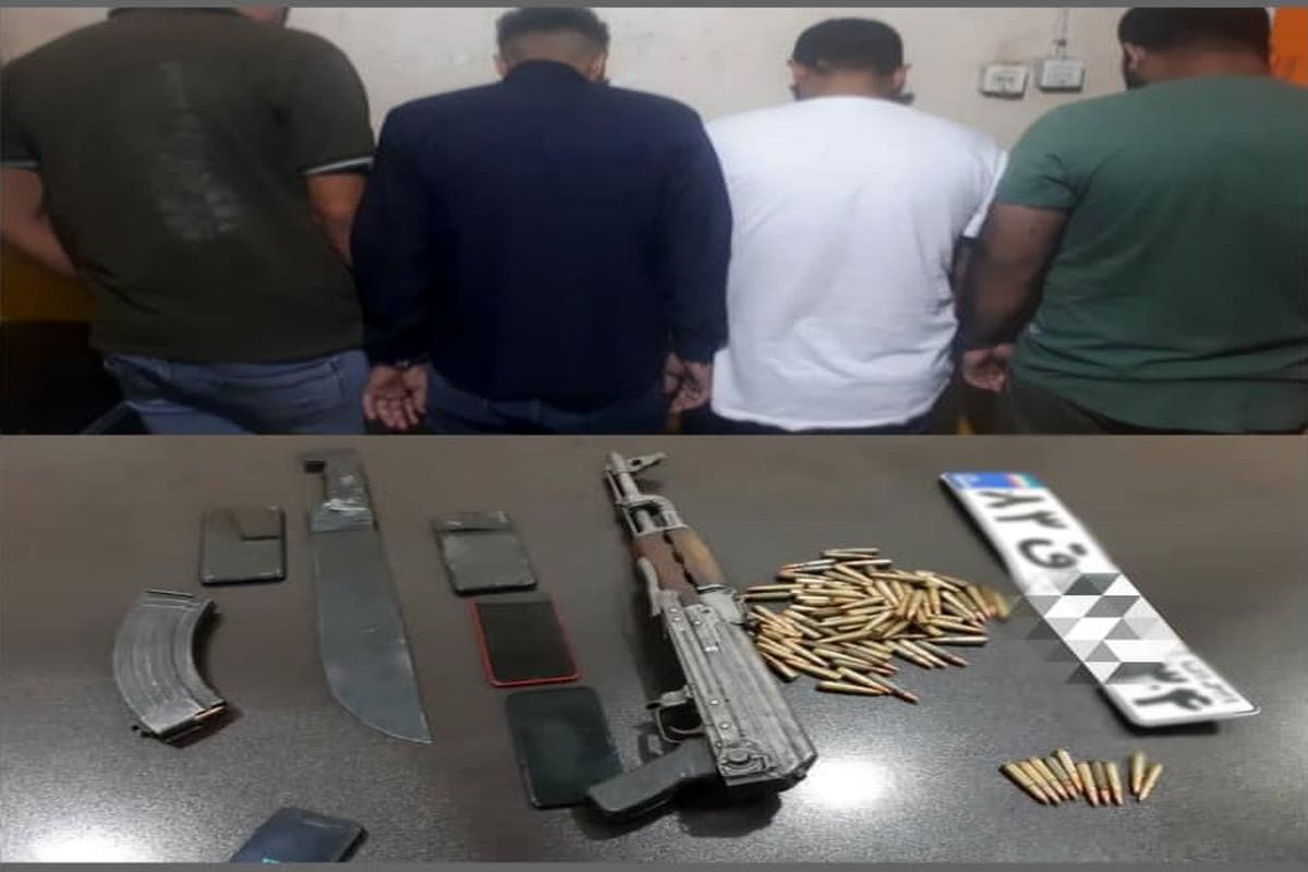 کشف سلاح و مهمات جنگی در آبادان/باند سارقان خشن مسلح دستگیر شدند
