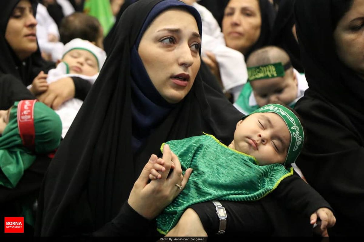 پوشش مراسم شیرخوارگان حسینی بدون حضور مادران و نوزادان از مشهد و تهران