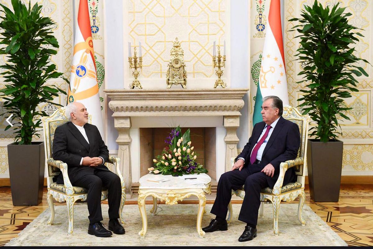ظریف با امامعلی رحمان رییس جمهوری تاجیکستان دیدار و گفتگو کرد