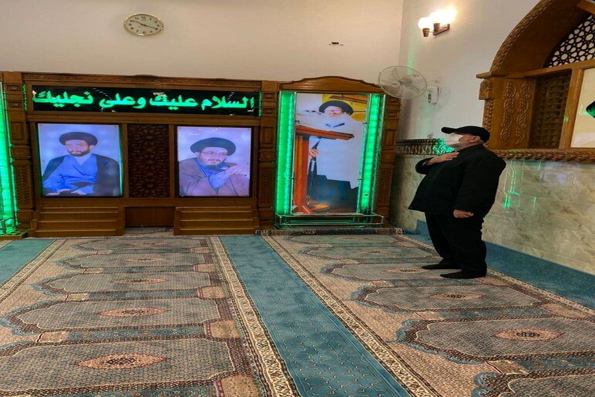 پوشش متفاوت سردار قاآنی در نجف و در مزار ابو مهدی المهندس+عکس