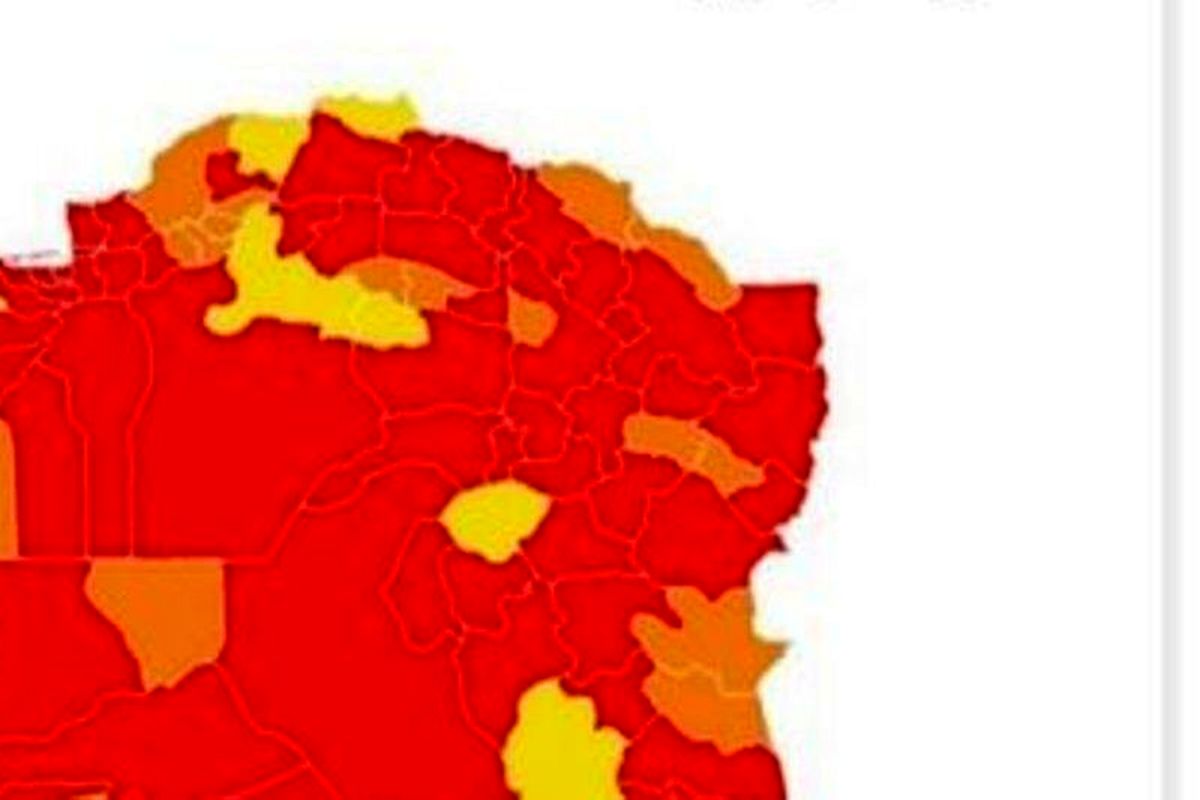 افزایش مناطق قرمز استان به ۲۰ شهرستان