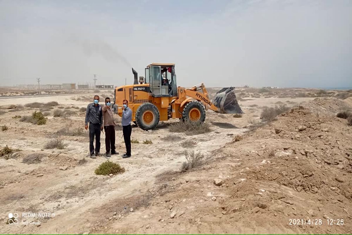رفع تصرف ۴۶.۵هزار مترمربع اراضی خالصه دولتی به ارزش ۱۸۶.۲ میلیارد ریال در روستای ریگو قشم