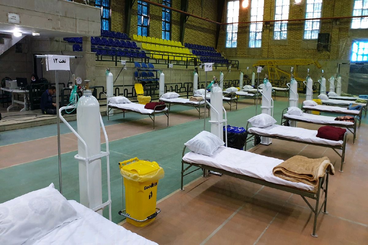 سالن ورزشی شرکت گاز قزوین برای استفاده بیماران کرونا آماده شد