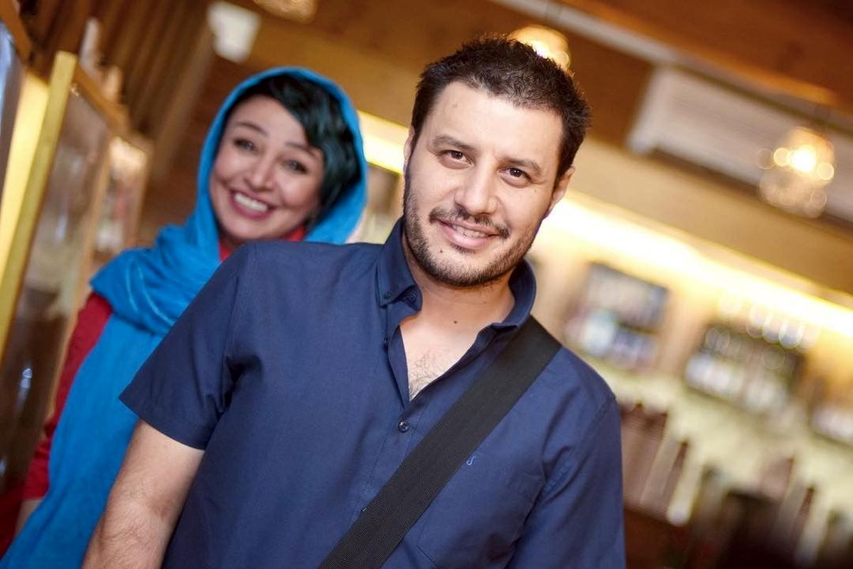 عکس عاشقانه جواد عزتی و همسرس مه لقا باقری وسط دریا