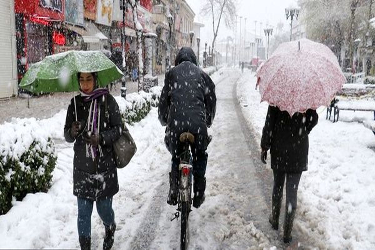 بارش برف و باران در زنجان