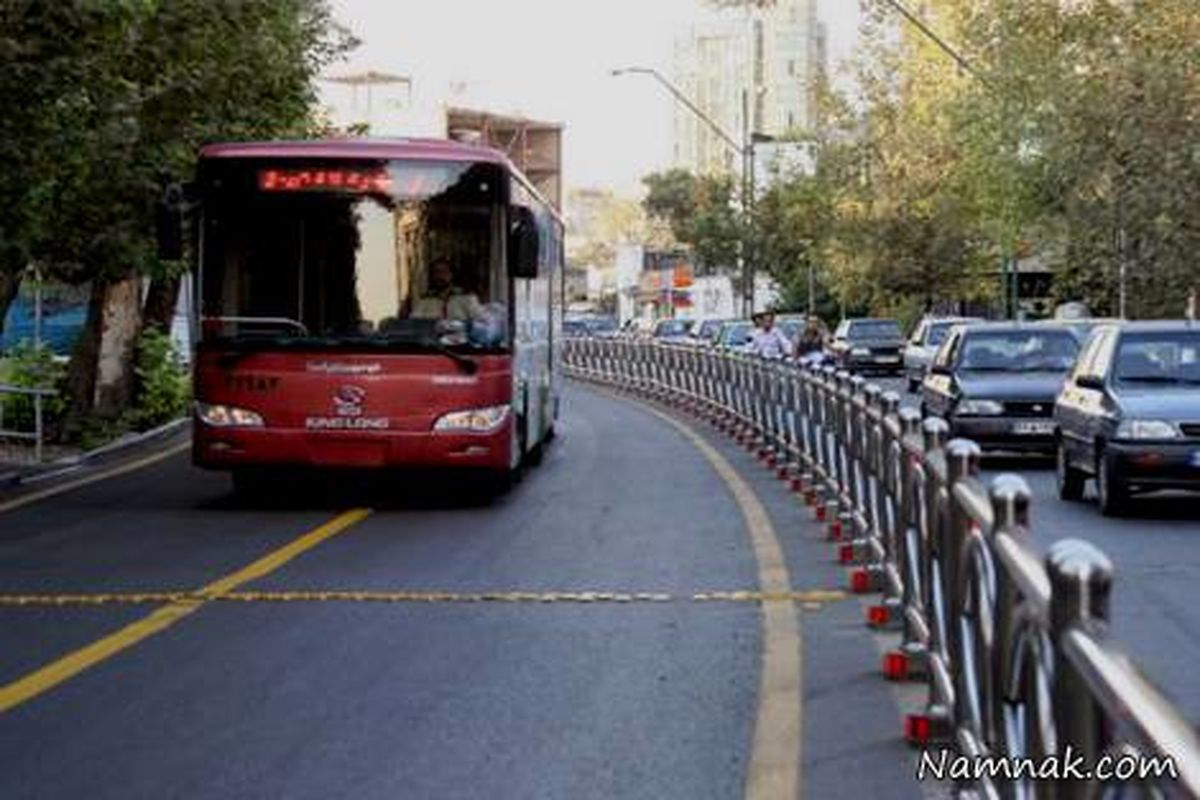 اجرای جداول جداکننده در مسیر خط ویژه BRT خیابان امامت