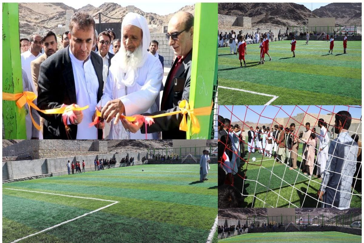 افتتاح چمن مصنوعی مینی فوتبال روستای کوپک شهرستان گلشن