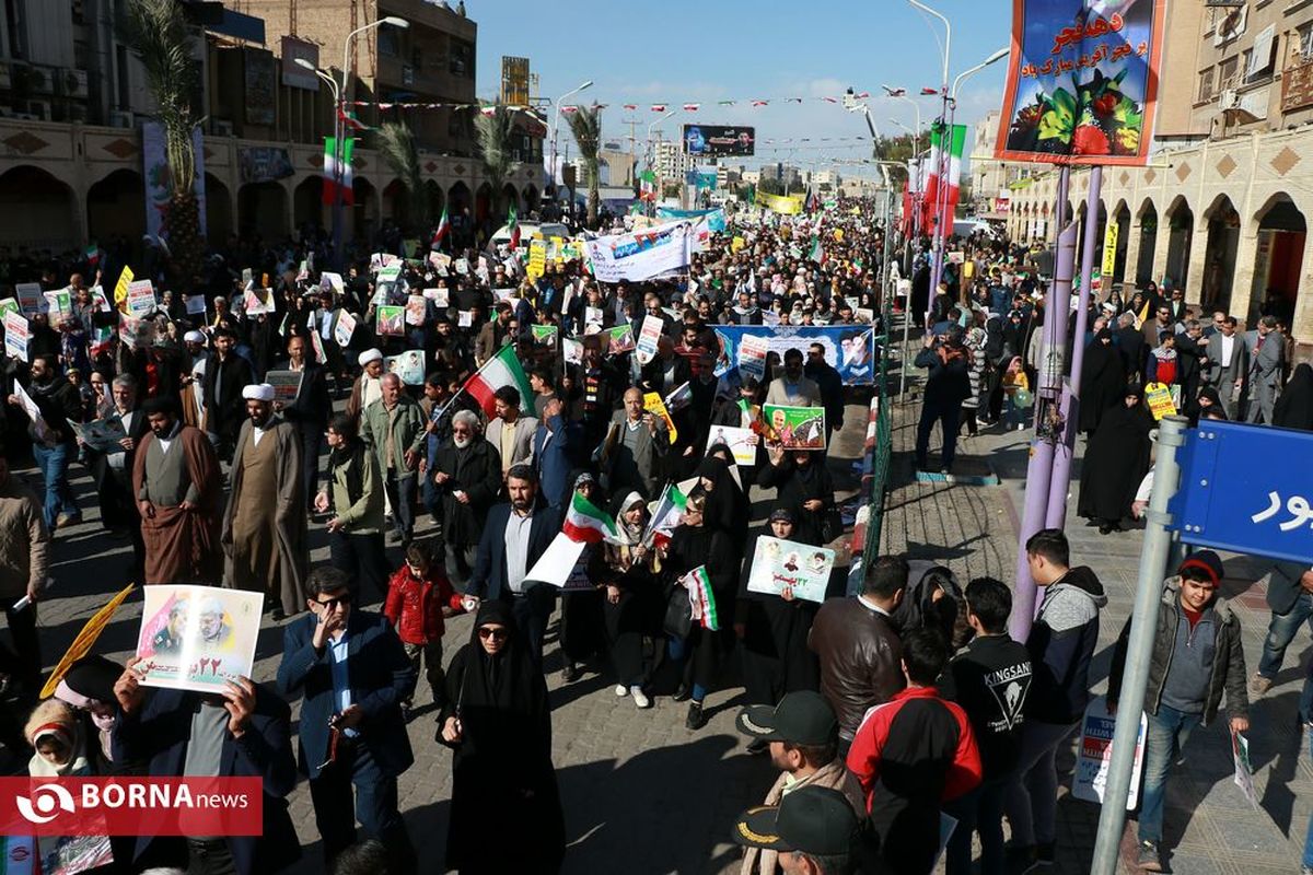 حضور باشکوه و انقلابی مردم خوزستان در راهپیمایی ۲۲ بهمن