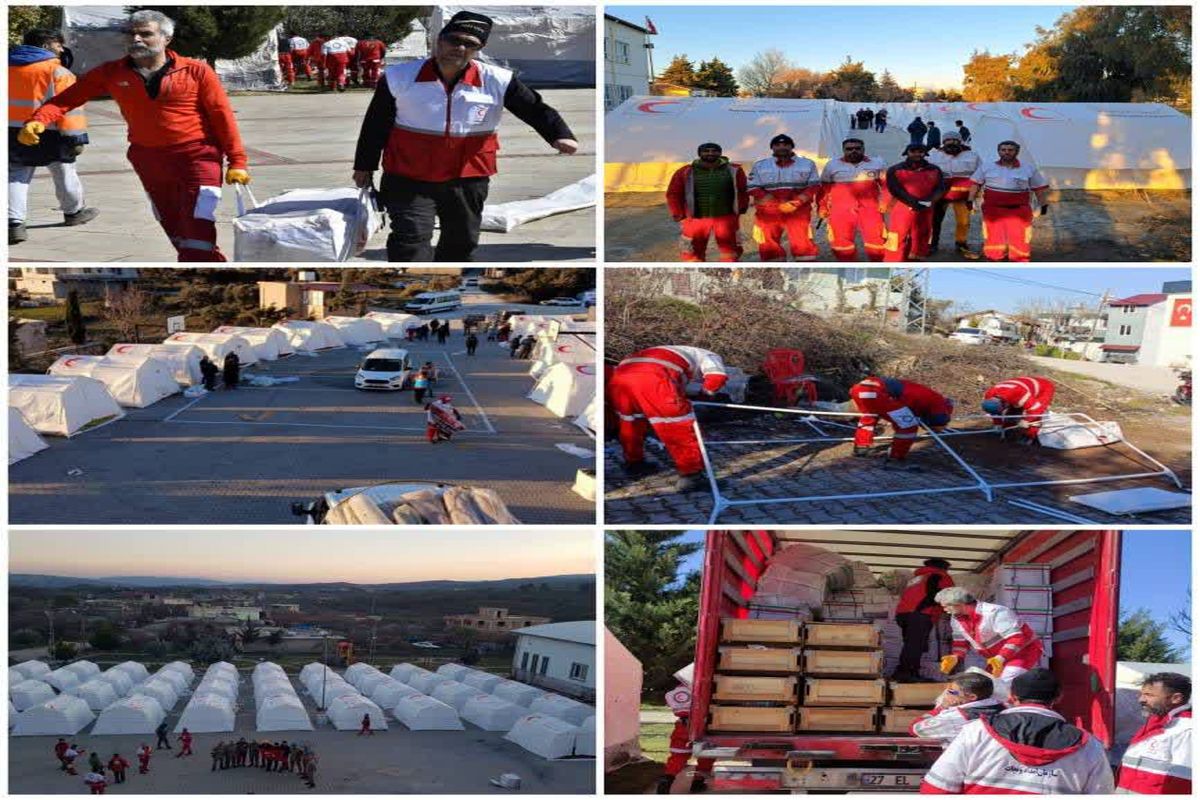 امدادرسانی نیروهای هلال‌احمر کرمان در ۴۳ روستای زلزله‌زده ترکیه