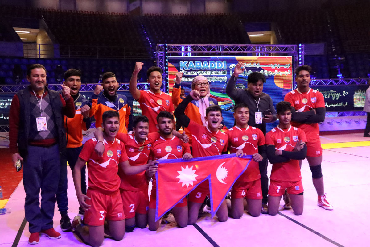 بازی جذاب مسابقات کبدی قهرمانی جوانان جهان را نپال از عراق برد