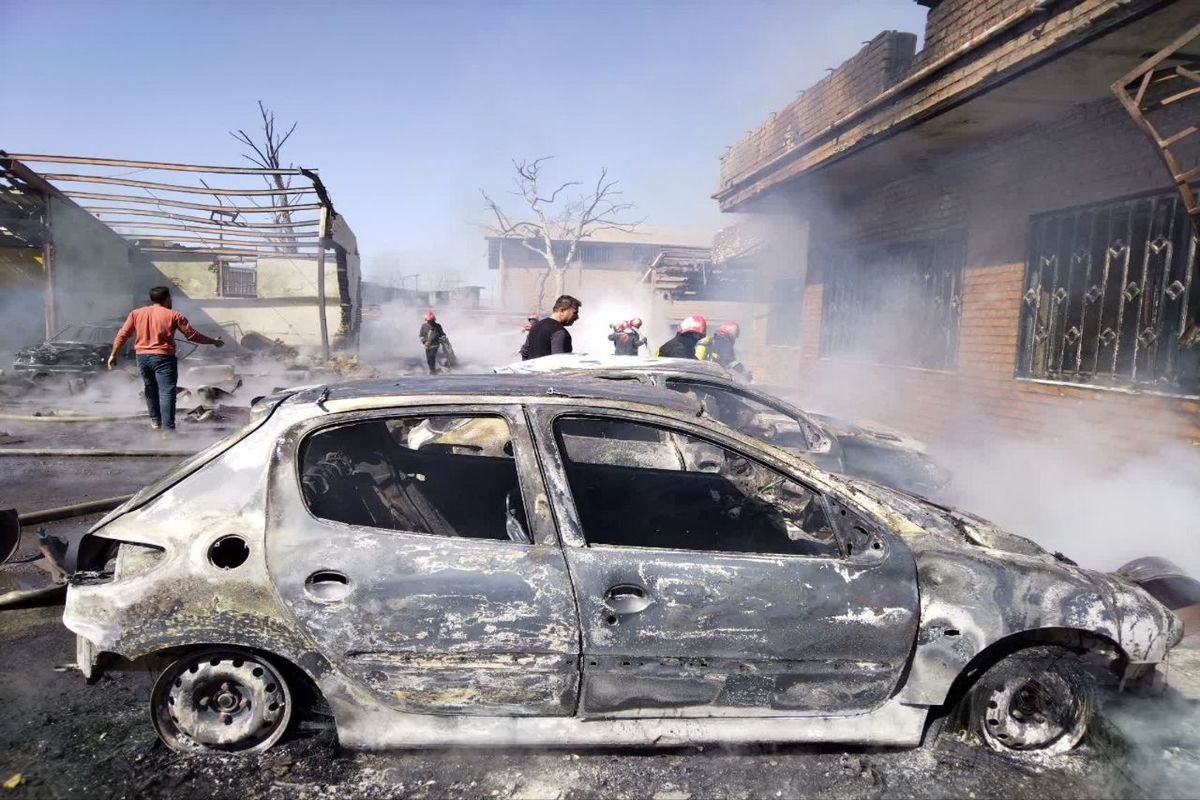 آتش سوزی شدید در اطراف شهر ماشین همدان