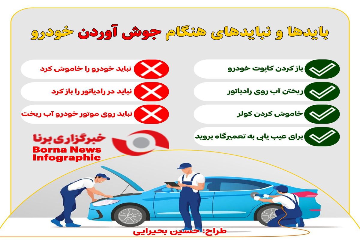 باید و نباید های هنگام جوش آوردن خودرو+اینفوگرافی