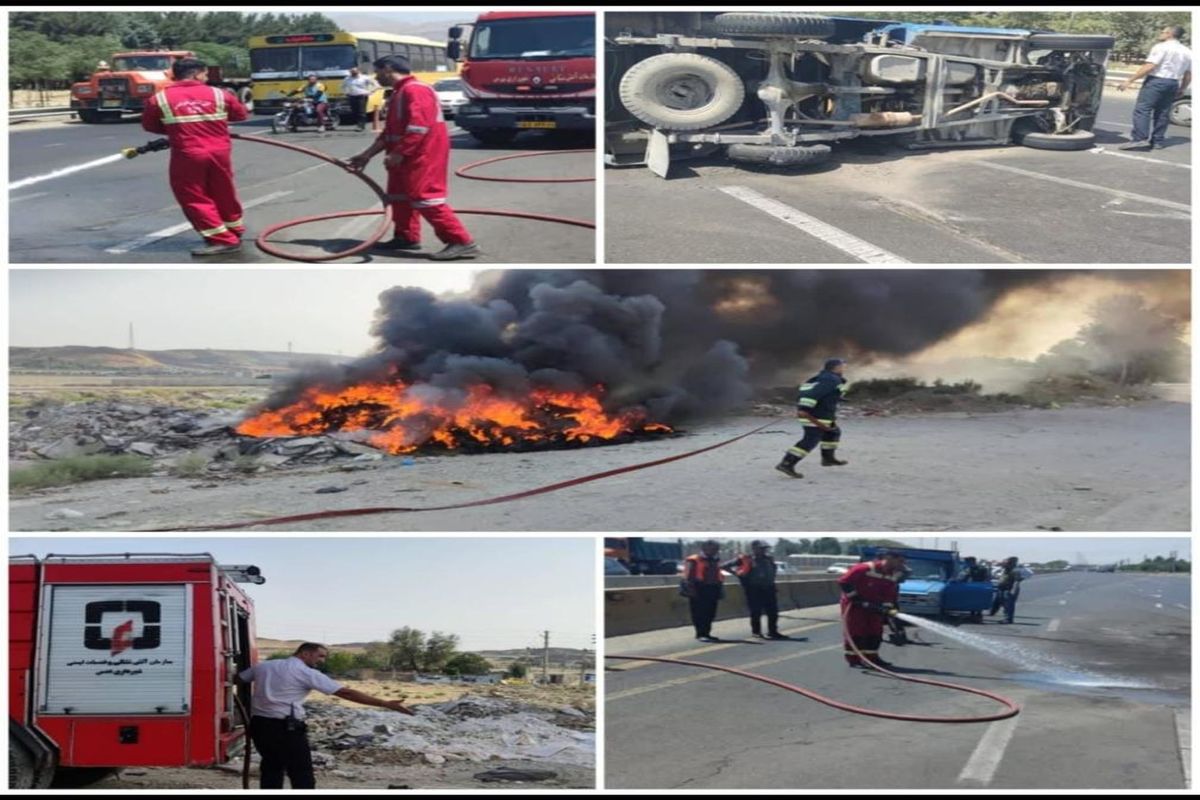 عملیات امداد‌ و نجات آتش‌نشانی شهرداری قدس در ۲ حادثه واژگونی خودرو