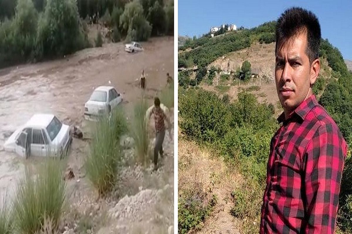 این جوان با پرتاب سنگ مردم را از سیل مرگبار استهبان نجات داد