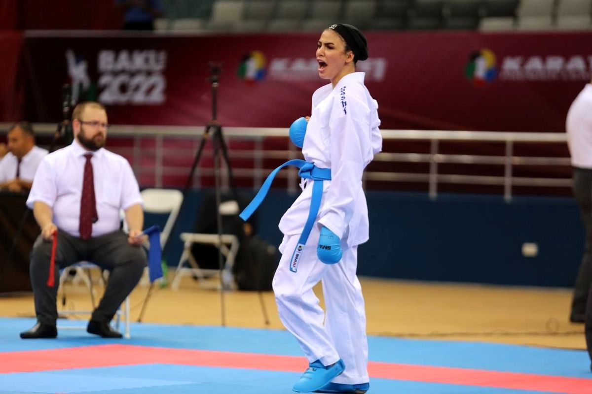 مدال نقره دختر کاراته کار گیلانی در لیگ جهانی کاراته وان باکو