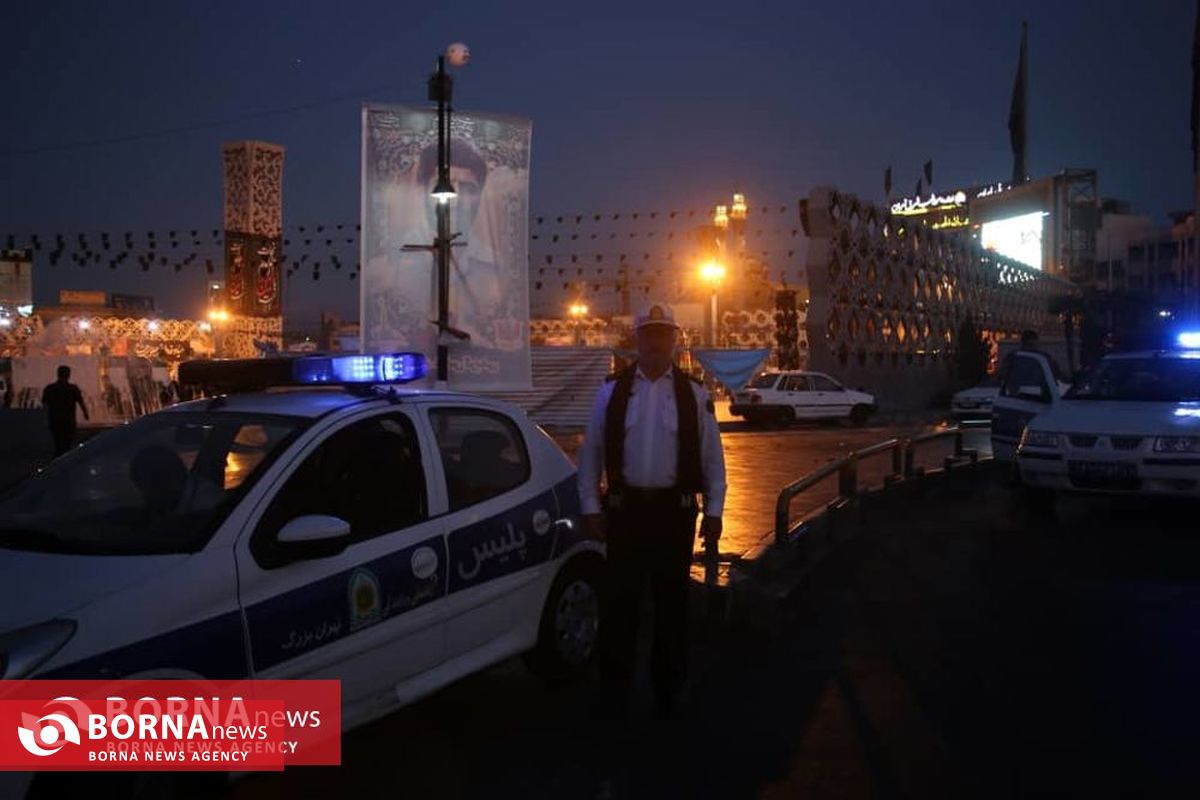 خدمت‌رسانی پلیس راهور تهران در مراسم پیاده روی اربعین + عکس